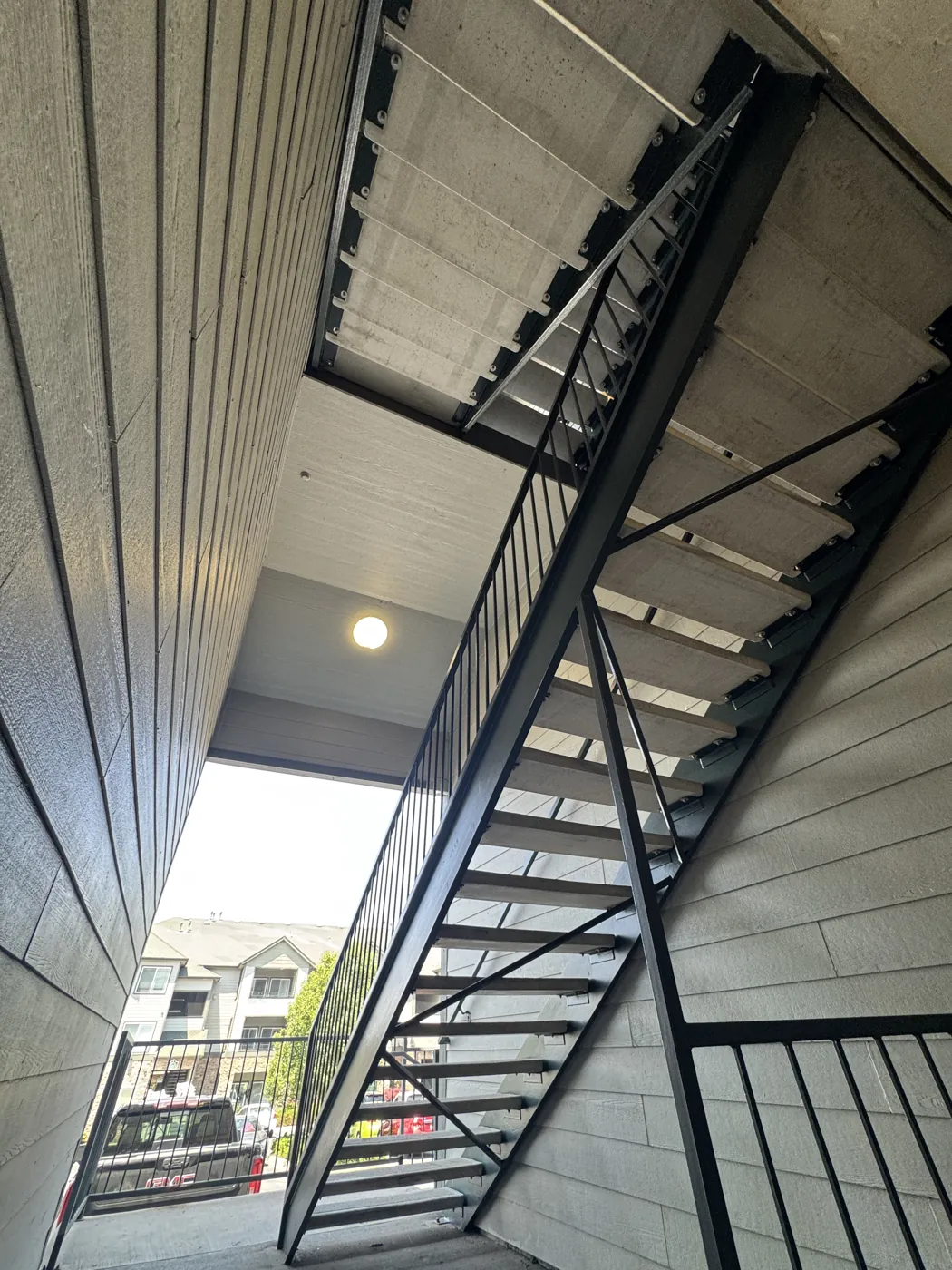 Underside of rebuilt stair system